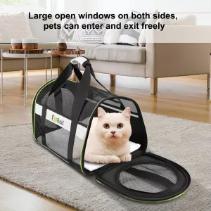 FUNADD Taška na cesty pro domácí mazlíčky - Šedá skládací taška přes rameno TopTechnology