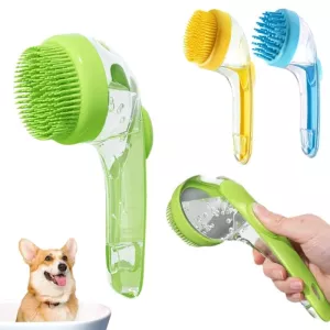 Silikonový kartáč na koupání pro psy a kočky s dlouhou rukojetí - jemné zuby, zelený TopTechnology Silikonový kartáč na koupání pro psy a kočky s dlouhou rukojetí - jemné zuby, zelený TopTechnology