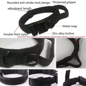 Nylonový zpevněný obojek pro střední a velké psy, velikost L (černý) TopTechnology
