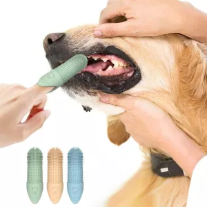 Silikonový zubní kartáček pro domácí mazlíčky - modrý TopTechnology
