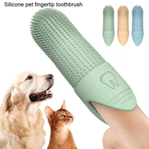 Silikonový zubní kartáček pro domácí mazlíčky - modrý TopTechnology