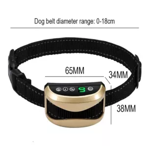 USB dobíjecí voděodolný obojek proti štěkání pro psy s vibrací a zvukem (zlatý) TopTechnology USB dobíjecí voděodolný obojek proti štěkání pro psy s vibrací a zvukem (zlatý) TopTechnology