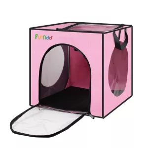 FUNADD Skládací box na sušení zvířat, přenosný, pro domácí zvířata do 5kg (Růžový) TopTechnology