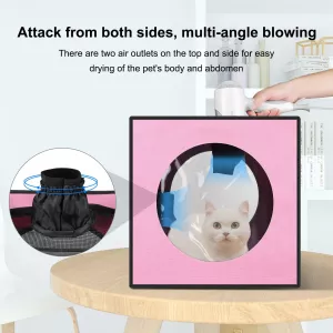 FUNADD Skládací box na sušení zvířat, přenosný, pro domácí zvířata do 5kg (Růžový) TopTechnology