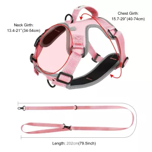 FunAdd Reflexní nylonový postroj pro psy, velikost M (růžový) TopTechnology