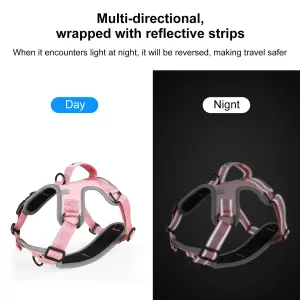 FunAdd Reflexní nylonový postroj pro psy, velikost M (růžový) TopTechnology