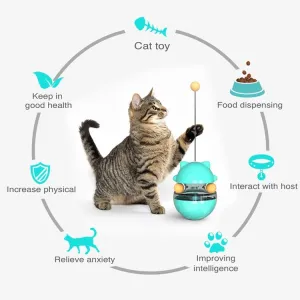 Hračka pro kočky: Pet Toy Cat Shaking Food Ball Tumbler (modrá) TopTechnology