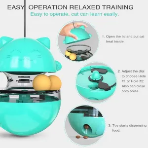 Hračka pro kočky: Pet Toy Cat Shaking Food Ball Tumbler (modrá) TopTechnology