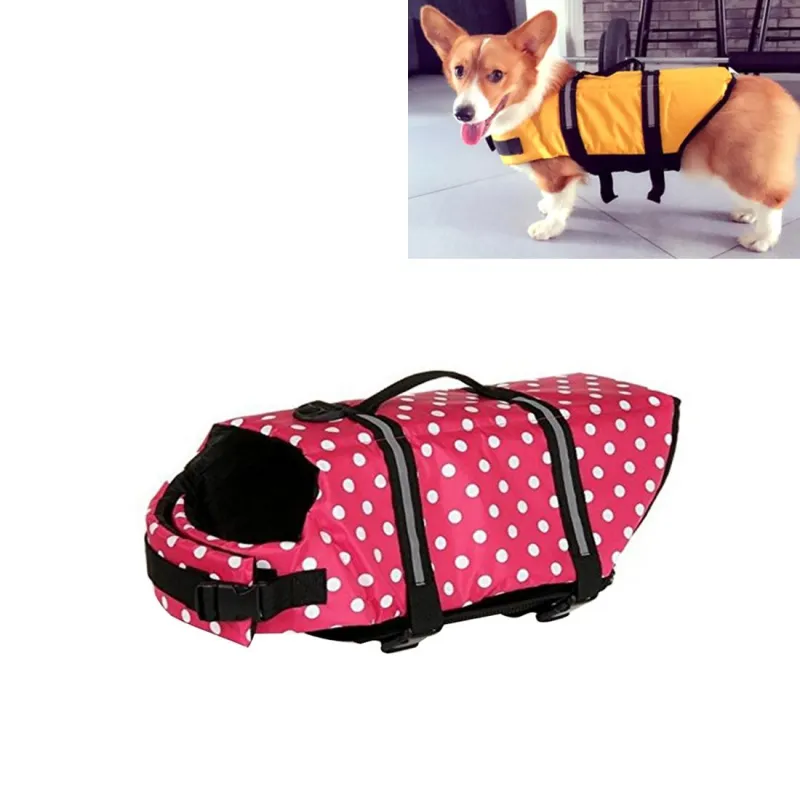 Reflexní plovací vesta pro psy Pet Saver - Velikost S (Růžové tečky) TopTechnology