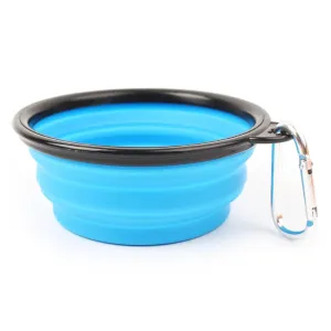 Skládací silikonová miska pro domácí zvířata, 13 cm (modrá) TopTechnology Skládací silikonová miska pro domácí zvířata, 13 cm (modrá) TopTechnology