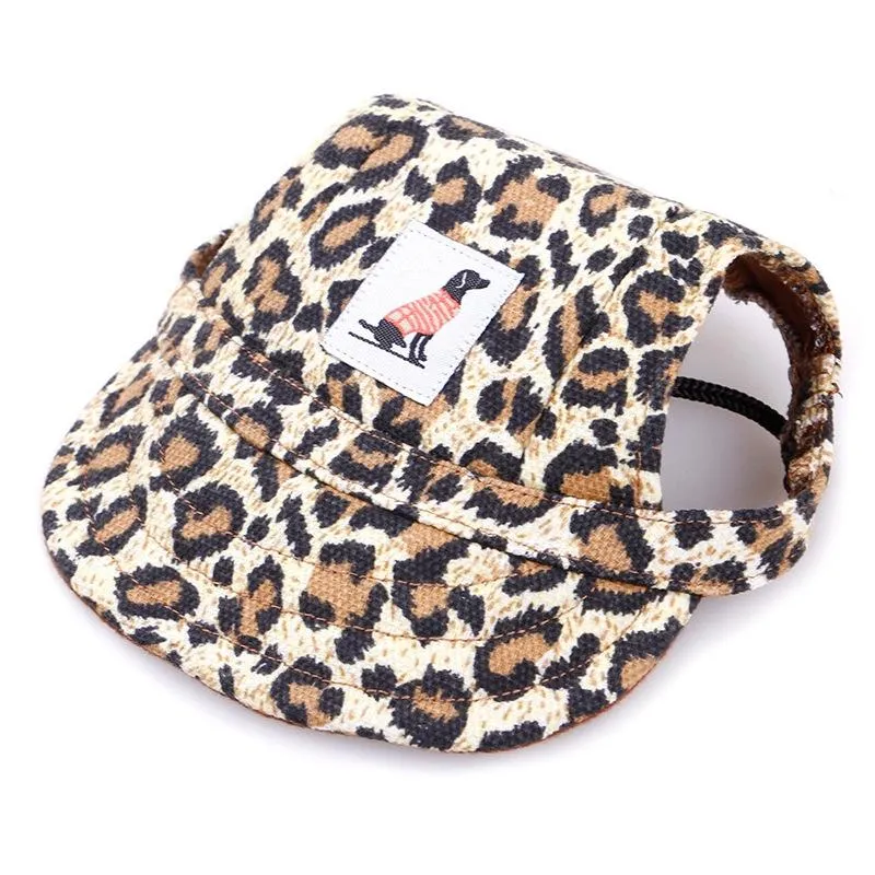 Čepice pro domácí zvířata - přizpůsobitelný kšilt pro psy velikost M (Leopard) TopTechnology