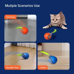 Interaktivní kočičí hračka - Smart Self Rolling Ball, USB dobíjecí, 2 rychlosti (oranžová) TopTechnology Interaktivní kočičí hračka - Smart Self Rolling Ball, USB dobíjecí, 2 rychlosti (oranžová) TopTechnology