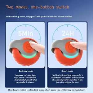 Interaktivní kočičí hračka - Smart Self Rolling Ball, USB dobíjecí, 2 rychlosti (oranžová) TopTechnology Interaktivní kočičí hračka - Smart Self Rolling Ball, USB dobíjecí, 2 rychlosti (oranžová) TopTechnology