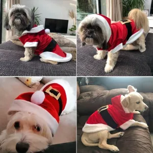 Vánoční oblečení pro malé psy - Santa kostým, zimní kabát, velikost M (Červená dívka) TopTechnology Vánoční oblečení pro malé psy - Santa kostým, zimní kabát, velikost M (Červená dívka) TopTechnology