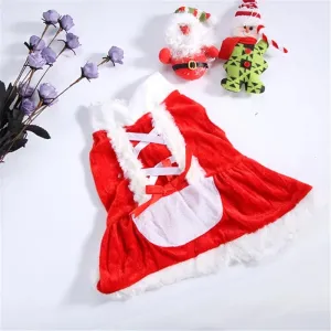 Vánoční oblečení pro psy - Santa kostým pro malé psy, velikost S (Červená dívka) TopTechnology
