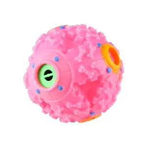 Hračky pro domácí mazlíčky - Měkká kulička s pískáním, průměr 9,2 cm (Růžová) TopTechnology