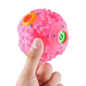Hračky pro domácí mazlíčky - Měkká kulička s pískáním, průměr 9,2 cm (Růžová) TopTechnology