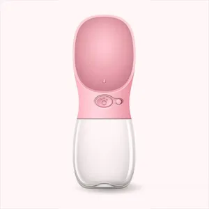 Přenosná pet láhev na vodu pro psy a kočky 350 ml (růžová) TopTechnology Přenosná pet láhev na vodu pro psy a kočky 350 ml (růžová) TopTechnology
