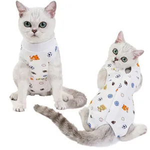 Dámské kočičí prodyšné sterilizační oblečení proti olizování - velikost S (Fotbal) TopTechnology Dámské kočičí prodyšné sterilizační oblečení proti olizování - velikost S (Fotbal) TopTechnology