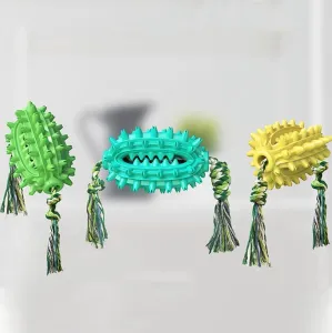 Hračka pro psy s knotem Prickly Pear - Molární tyčinka a kartáč na zuby (Žlutá) TopTechnology
