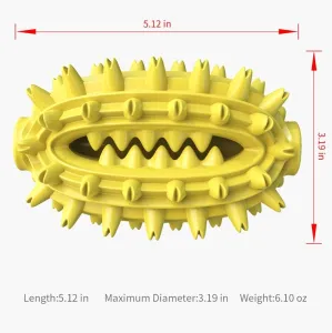 Hračka pro psy s knotem Prickly Pear - Molární tyčinka a kartáč na zuby (Žlutá) TopTechnology
