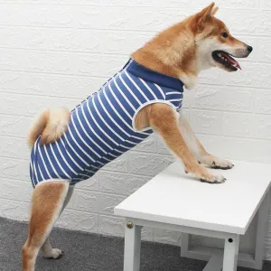Chirurgický plášť pro domácí zvířata - vysoká elasticita a prodyšnost, velikost: XXL (proužkovaný) TopTechnology