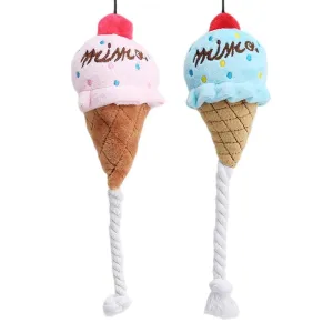 2 PCS Hračky pro psy s plyšem a pískátkem - zmrzlina (Růžová) TopTechnology