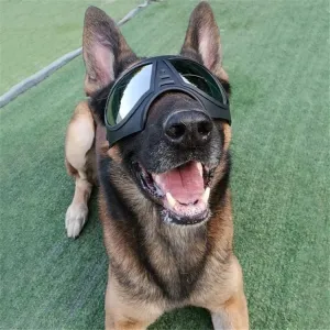 Ochranné brýle pro psy - voděodolné a sněhuodolné brýle s měkkým rámem (Černé) TopTechnology