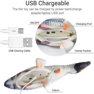 USB nabíjecí simulátor ryby pro kočky - interaktivní hračka, velikost: 30cm, styl: losos TopTechnology USB nabíjecí simulátor ryby pro kočky - interaktivní hračka, velikost: 30cm, styl: losos TopTechnology