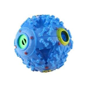 Hračky pro domácí mazlíčky - Kulička s pískáním pro psy a kočky, velikost M, průměr 9,2 cm (modrá) TopTechnology