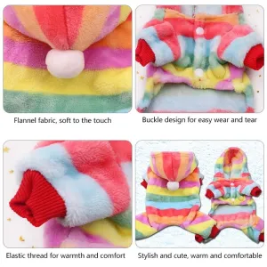Zimní psí pyžamo Fleece Jumpsuit XXL (duhové barvy) - teplé oblečení pro domácí mazlíčky TopTechnology Zimní psí pyžamo Fleece Jumpsuit XXL (duhové barvy) - teplé oblečení pro domácí mazlíčky TopTechnology