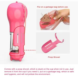 3v1 Vodní fontána pro psy - Přenosná láhev na pití 300ml (Růžová) TopTechnology 3v1 Vodní fontána pro psy - Přenosná láhev na pití 300ml (Růžová) TopTechnology