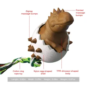 Dinosaur Egg Dog Molar Stick - Odolná zubní kartáček pro psy (Jezerně modrá) TopTechnology