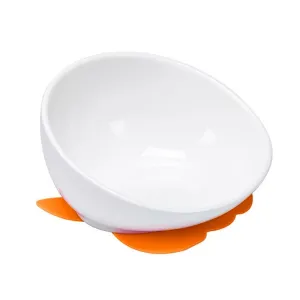 Keramická miska pro psa s protiskluzovým dnem (bílá miska + oranžová podložka) TopTechnology