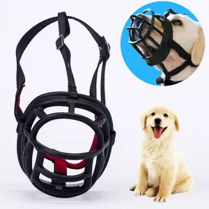 Kryt úst pro psy - zabraňuje kousání, žvýkání a štěkání, umožňuje pití, velikost: 8.2*7.6*10.4cm (černý) TopTechnology