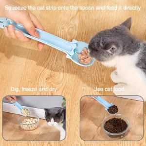 Miska pro kočky Cat Feeder Cat Strip - Multifunkční lžíce (růžová) TopTechnology