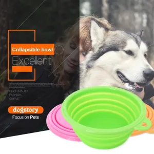 Přenosná stretchable silikonová miska na krmení pro psy a kočky (náhodná barva) TopTechnology