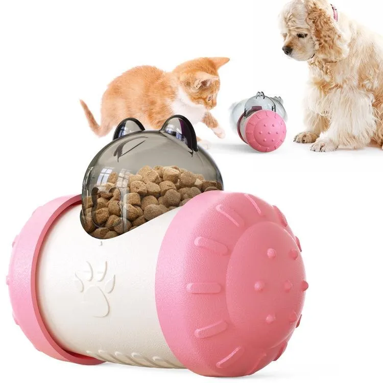 Hračka pro domácí mazlíčky - Pet Swing Bear s vyvážením a únikem potravy (Růžová Bílá) TopTechnology