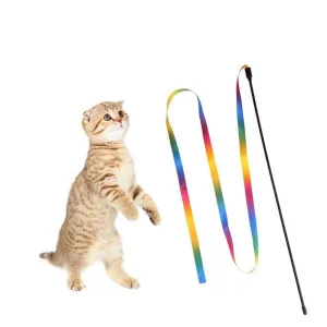 Hračka pro kočky - Duha z tkaniny s vtipnou tyčí pro kočky TopTechnology