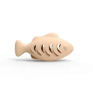 Hračka pro kočky ve tvaru ryby - silikonová (Beige) TopTechnology