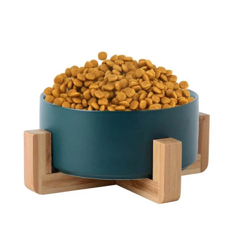 Keramická miska pro kočky a psy 13cm/400ml se stojanem (zelená) TopTechnology