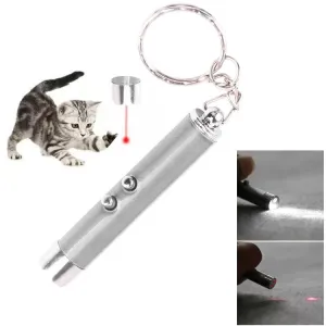 LED Red Point Fancy Cat Funny Laser Pen (Silver) TopTechnology
