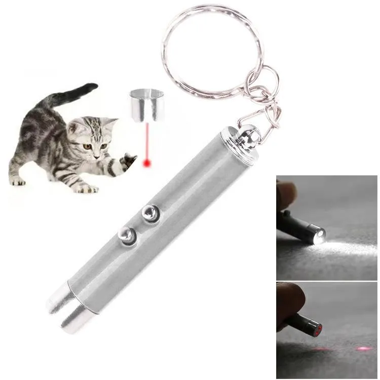 LED Red Point Fancy Cat Funny Laser Pen (Silver) TopTechnology