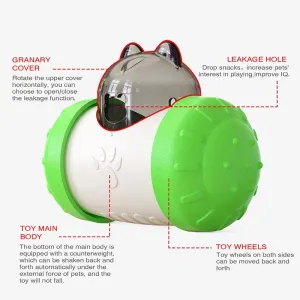 Hračka pro domácí mazlíčky - Pet Swing Bear s vyvážením a únikem potravy (Růžová Bílá) TopTechnology