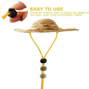 Mini klobouk ze slámy pro domácí zvířata - Velikost L 16 cm TopTechnology