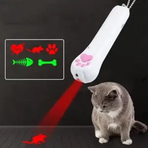 Interaktivní projektor pro kočky - USB dobíjecí projektor s LED vzory a červeným laserem TopTechnology