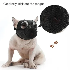 Kryt úst pro psy Bulldog - Plochý obličej - Antisnídání, Antikousání, Voděodolný - S (Černý) TopTechnology