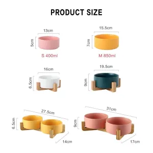 Miska pro kočky a psy 15,5cm/850ml s dřevěným podstavcem (šedá) TopTechnology Miska pro kočky a psy 15,5cm/850ml s dřevěným podstavcem (šedá) TopTechnology